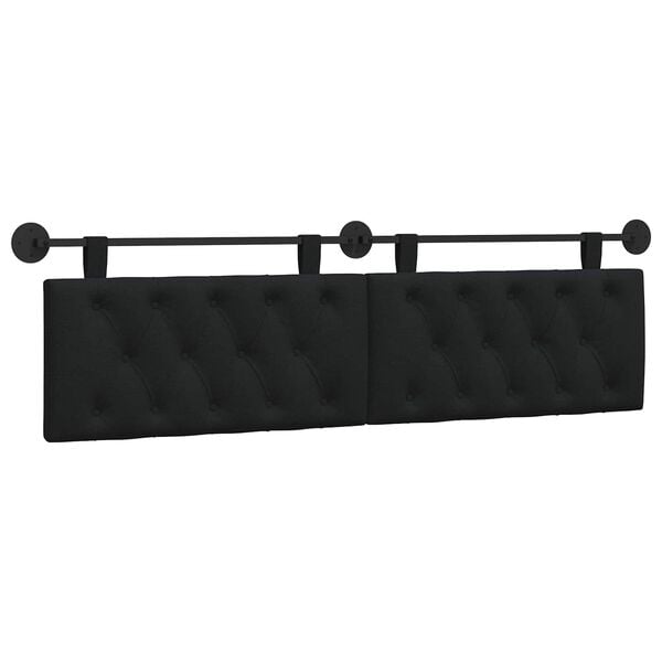 vidaXL Testata appesa Montaggio a parete Nero 190 x 55 x 7 cm Tessuto