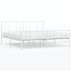 vidaXL Giroletto con Testiera e Pediera Metallo Bianco 200x200 cm