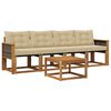 vidaXL Set di divani da esterno con cuscino 5 pcs Naturale e Beige