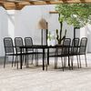 vidaXL Set Mobili da Pranzo per Giardino 7 pz Nero