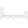 vidaXL Giroletto con Testiera Bianco Small Double Legno Massello