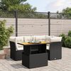 vidaXL Set Divani da Giardino 5 pz con Cuscini in Polyrattan Nero