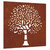 vidaXL Decorazione Muro da Giardino 55x55 cm Albero in Acciaio Corten