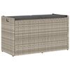 vidaXL Cassapanca Esterno con Cuscino Grigio Chiaro 100 cm Polyrattan