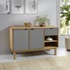 vidaXL Credenza OTTA Marrone e Grigio 114x43x73,5 cm in Legno di Pino