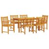 vidaXL Set da Pranzo per Giardino 7 pz Marrone