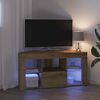 vidaXL Mobile TV LED Angolare Rovere artigianale 100 x 40 x 50 cm