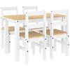 vidaXL Set da Pranzo 5 pz PANAMA Bianco in Legno Massello di Pino