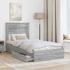 vidaXL Letto con Contenitore con testiera Grigio Sonoma 75 x 190 cm
