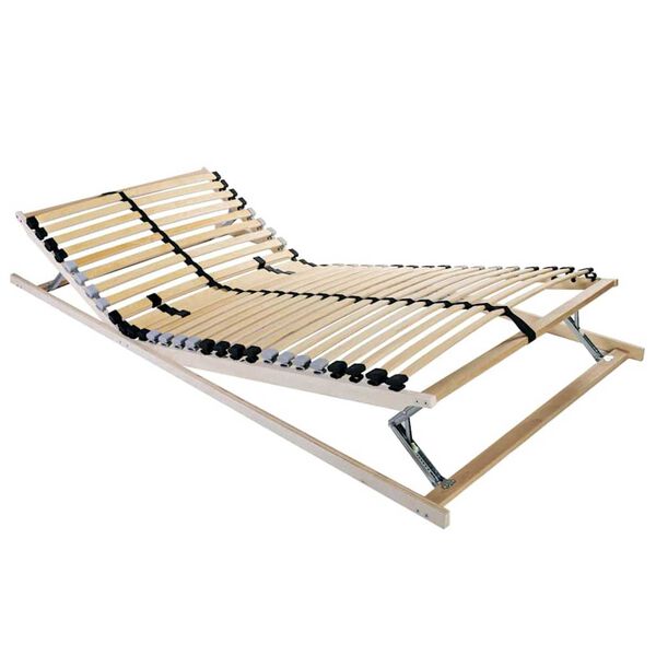 vidaXL Base a doghe Marrone 120 x 190 cm Legno massello di faggio