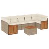 vidaXL Set Divano da Giardino 8 pz con Cuscini Beige in Polyrattan