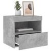 vidaXL Comodino con Luci LED Grigio Cemento 50x40x45 cm