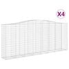 vidaXL Cesti Gabbioni ad Arco 4 pz 400x50x160/180 cm Ferro Zincato