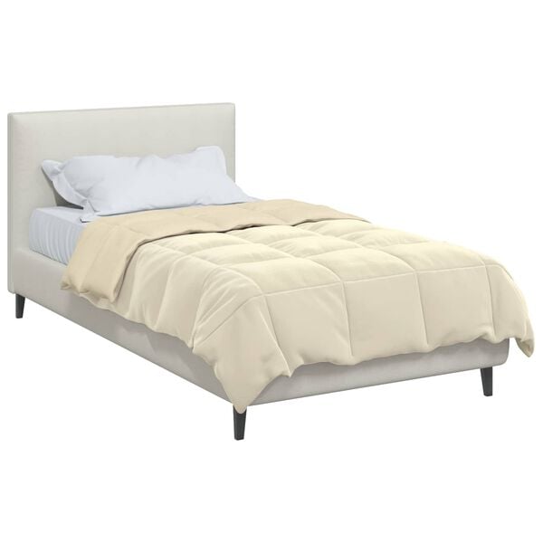 vidaXL Duvet Invernale Trapuntato Crema 155 x 200 cm Microfibra