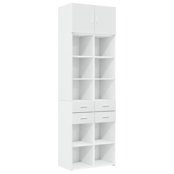 vidaXL Mobile Portaoggetti Bianco 70x42,5x225 cm in Truciolato