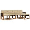 vidaXL Set di divani da esterno 5 pz Naturale e Beige