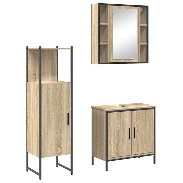 vidaXL Set di mobili per il bagno 3 pcs Marrone 60 x 30 x 60 cm