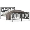 vidaXL Giroletto con Testiera e Pediera Metallo Nero 120x190 cm