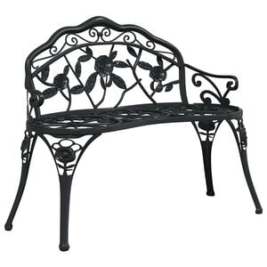vidaXL Panchina da Giardino 100 cm in Alluminio Pressofuso Nero