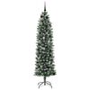 vidaXL Albero di Natale Artificiale Sottile Verde e Bianco 210 cm