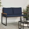 vidaXL panchina con cuscino Grigio e Blu Navy 115 x 65 x 72 cm Rattan