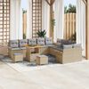vidaXL Set Divano da Giardino con cuscino 13 pcs Beige e Grigio Chiaro
