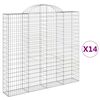 vidaXL Cesti Gabbioni ad Arco 14 pz 200x30x180/200 cm Ferro Zincato