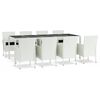 vidaXL Set da Pranzo da Giardino 9 pz con Cuscini in Polyrattan Bianco