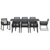 vidaXL Set da Pranzo per Giardino 9 pcs Nero Poly Rattan