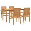 vidaXL Set da Pranzo per Giardino 5 pz in Legno Massello di Teak