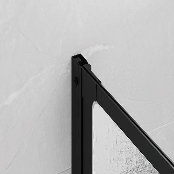 vidaXL Parete doccia Nero 120 x 2 x 117 cm Alluminio