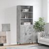 vidaXL Credenza Grigio Cemento 69,5x34x180 cm in Legno Multistrato