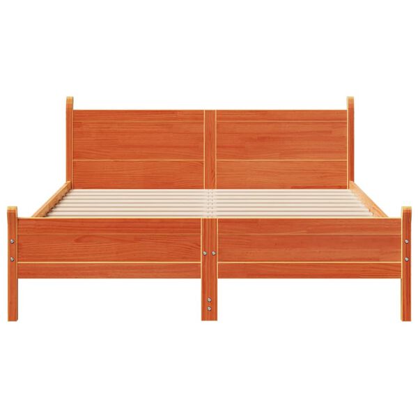 vidaXL Letto senza Materasso Marrone Cera 120x190 cm in Legno di Pino