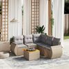 vidaXL Set Divano da Giardino 6 pz con Cuscini Beige in Polyrattan