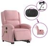vidaXL Poltrona Alzapersona Massaggi Elettrica Reclinante Rosa Velluto