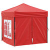 vidaXL Tenda per Feste Pieghevole con Pareti Laterali Rosso 2x2 m