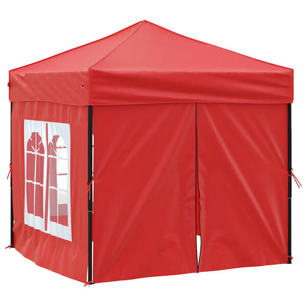 vidaXL Tenda per Feste Pieghevole con Pareti Laterali Rosso 2x2 m