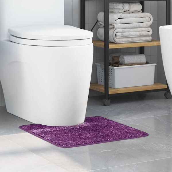 vidaXL Tappeto Antiscivolo per Bagno con Taglio per Toilette Viola