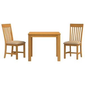 vidaXL Set da pranzo 3 pz Beige Legno di Quercia Massello