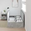 vidaXL Struttura letto con contenitore Grigio cemento 90 x 200 cm