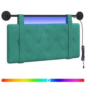vidaXL Testiera sospesa Con luce LED Turchese Velluto