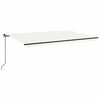 vidaXL Tenda da Sole Retrattile Manuale con LED 500x300cm Crema