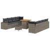 vidaXL Set Divano da Giardino con cuscino 11 pcs Grigio polyrattan