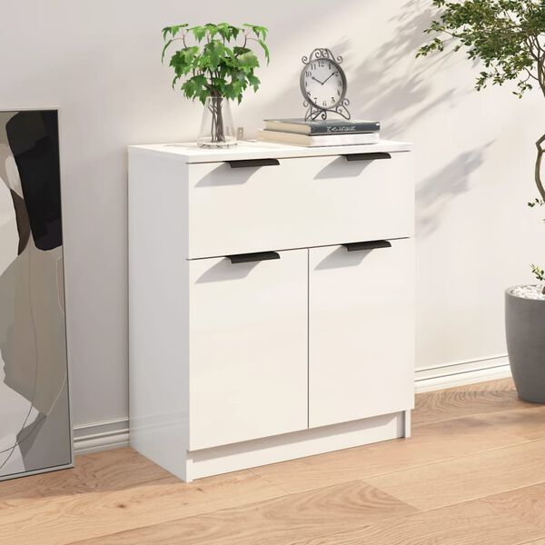 vidaXL Credenza Bianco Lucido 60x30x70 cm in Legno Multistrato