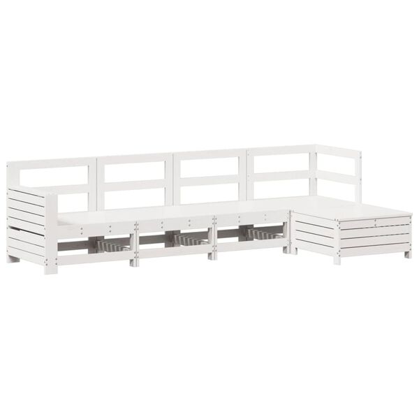 vidaXL Set Salotto da Giardino 5 pz Bianco in Legno Massello di Pino