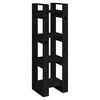 vidaXL Libreria/Divisorio Nero 41x35x125 cm in Legno Massello di Pino