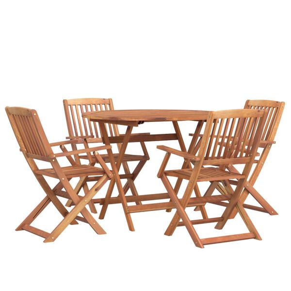 vidaXL Set da Pranzo per Giardino 5 pz in Legno Massello di Acacia