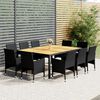 vidaXL Set da Pranzo da Giardino 11 pz in Polyrattan Nero