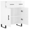 vidaXL Credenza 69,5x34x90 cm in Legno Multistrato Bianco Lucido