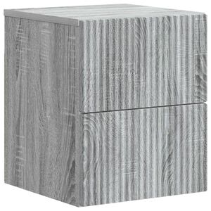 vidaXL Mobiletto da notte a muro Grigio Sonoma 33 x 34,5 x 40 cm